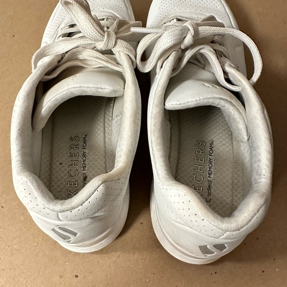 SKETCHERS 8.5 Woman Street Uno wedge white memory foam comfort casual sneaker - Picture 10 of 15
